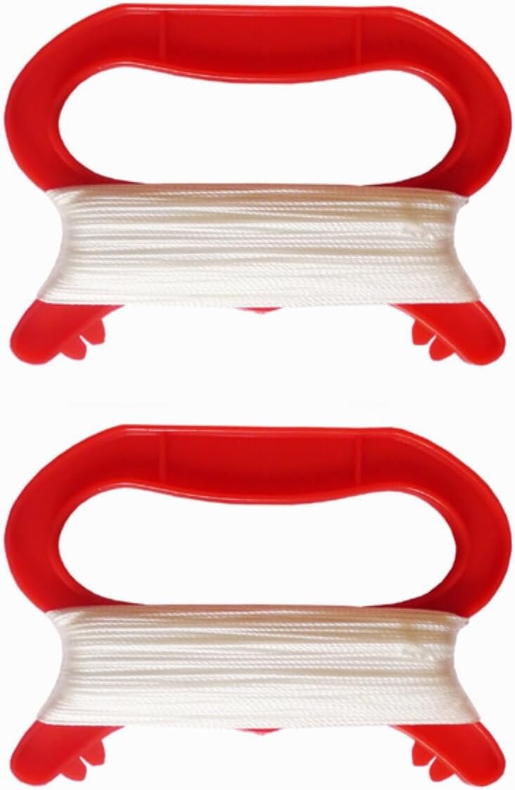 SquEqu 2 Pack Kite String Winder 100 Meter / 40 inch Cord with D Shape Handle Winding Reel Grip Spool Line Board Plate for Flying Kites Outdoor Kids Adults Boys Girls Game - Image 1